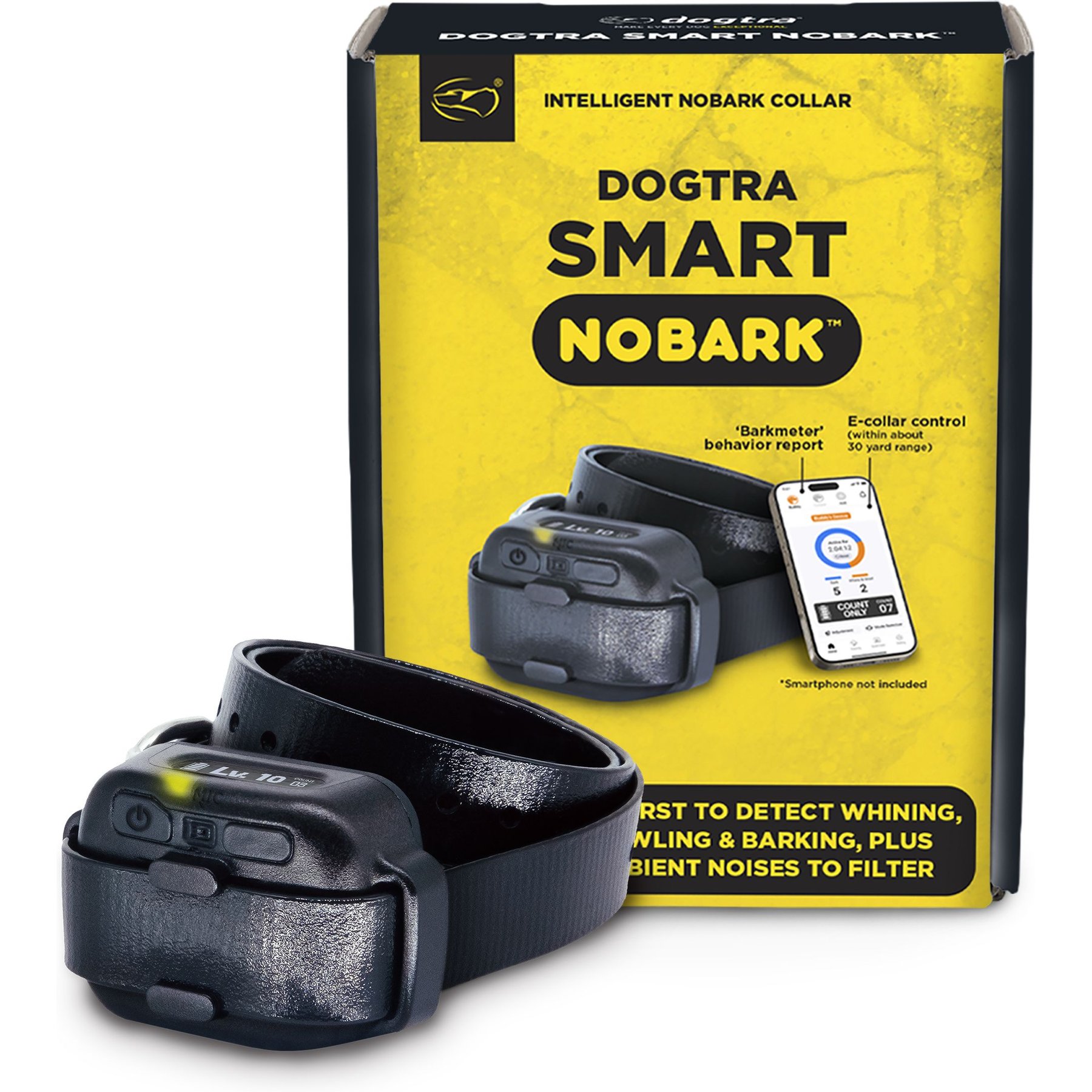 Dogtra Smart NoBark IPX9K Waterproof Anti-Bark No Whining & Howling Dog Training Collar, 1 count
