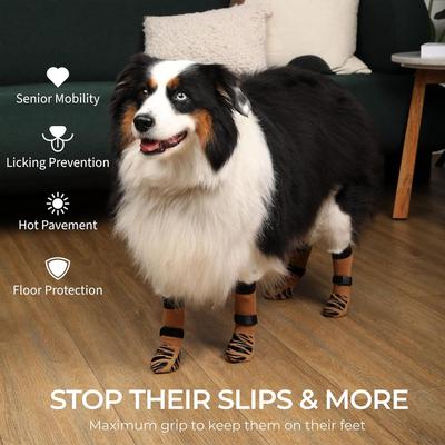 Show full view: DOK TigerToes Anti-Slip Senior Dog Socks, Caramel, X-Small slide 4 of 10