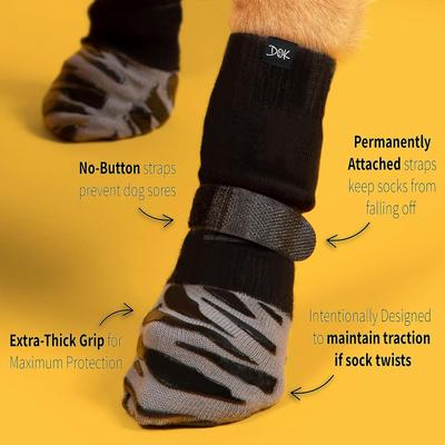 Show full view: DOK TigerToes Anti-Slip Senior Dog Socks, Grey, XX-Small slide 5 of 10