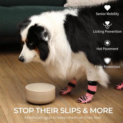 Show full view: DOK TigerToes Anti-Slip Senior Dog Socks, Pink, Small slide 4 of 10
