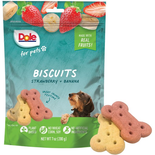 Dole Assorted Banana + Strawberry Crunchy Dog Treats, 7-oz bag