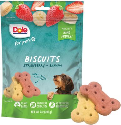 Show full view: Dole Assorted Banana + Strawberry Crunchy Dog Treats, 7-oz bag slide 1 of 8