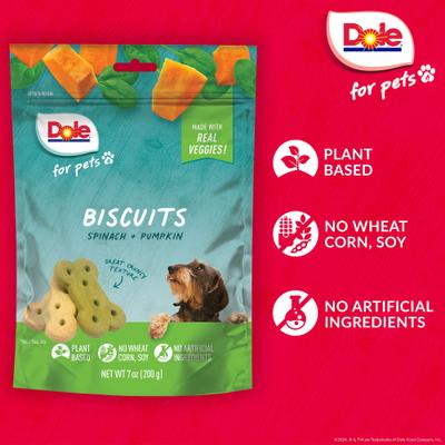 Show full view: Dole Assorted Spinach + Pumpkin Crunchy Dog Treats, 7-oz bag slide 6 of 8