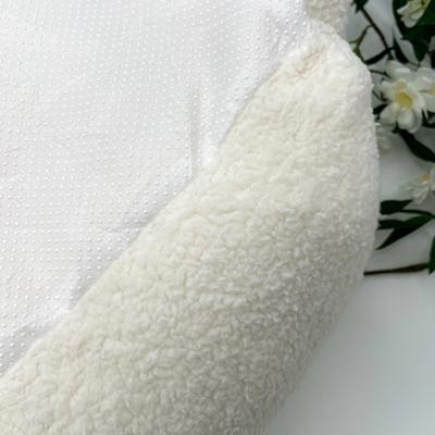 Show full view: Dolly Pet Fuzzy Bear Den Dog Bed with Removable Cover, White/Brown, Medium slide 5 of 6