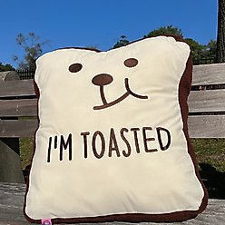 Dolly Pet Toasted Me Sleeping Orthopedic Dog Bed with Removable Cover, Brown/White, Medium