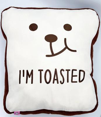 Show full view: Dolly Pet Toasted Me Sleeping Orthopedic Dog Bed with Removable Cover, Brown/White, Medium slide 2 of 5