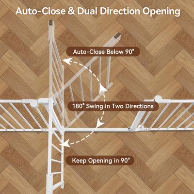 Show full view: DOMIPET 5 Panel Metal Fireplace Fence Pressure Mounted Dog Gate, 128-in, White slide 4 of 8