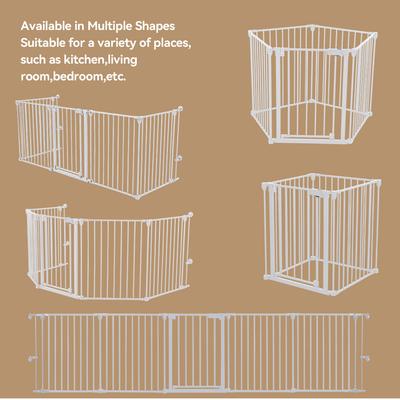 Show full view: DOMIPET 5 Panel Metal Fireplace Fence Pressure Mounted Dog Gate, 128-in, White slide 3 of 8