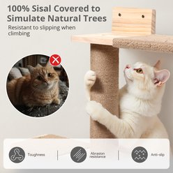 DOMIPET 5-Tier Space-Saving Climbing Tower Cat Wall Shelves with Scratching Posts, Wood slide 2 of 7