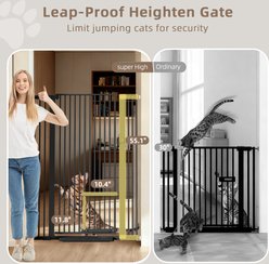 DOMIPET Doorway Stairs Pressure Mounted Dog Gate, Black, 43 x 55.1-in slide 2 of 7