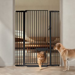 DOMIPET Doorway Stairs Pressure Mounted Dog Gate, Black, 43 x 55.1-in