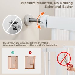 DOMIPET Metal Pressure Mounted Dog & Cat Gate with Adjustable Door, White, 43 x 71-in slide 2 of 8