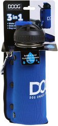 DOOG 3-in-1 Neoprene Dog Water Bottle & Bowl, Blue