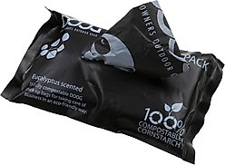 DOOG Compostable Pick Up Dog Poop Bags with Handles, Eucalyptus Scented, 45 count, Black slide 2 of 4