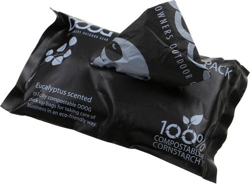 Show full view: DOOG Compostable Pick Up Dog Poop Bags with Handles, Eucalyptus Scented, 45 count, Black slide 5 of 5