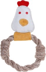 DOOG Country Tails Chicken Rope Ring Dog Chew Toy, White