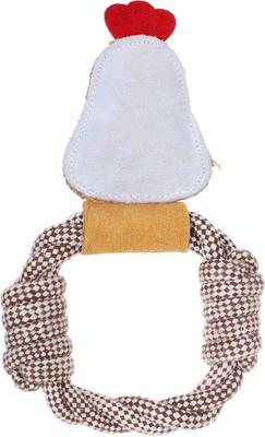 Show full view: DOOG Country Tails Chicken Rope Ring Dog Chew Toy, White slide 2 of 4