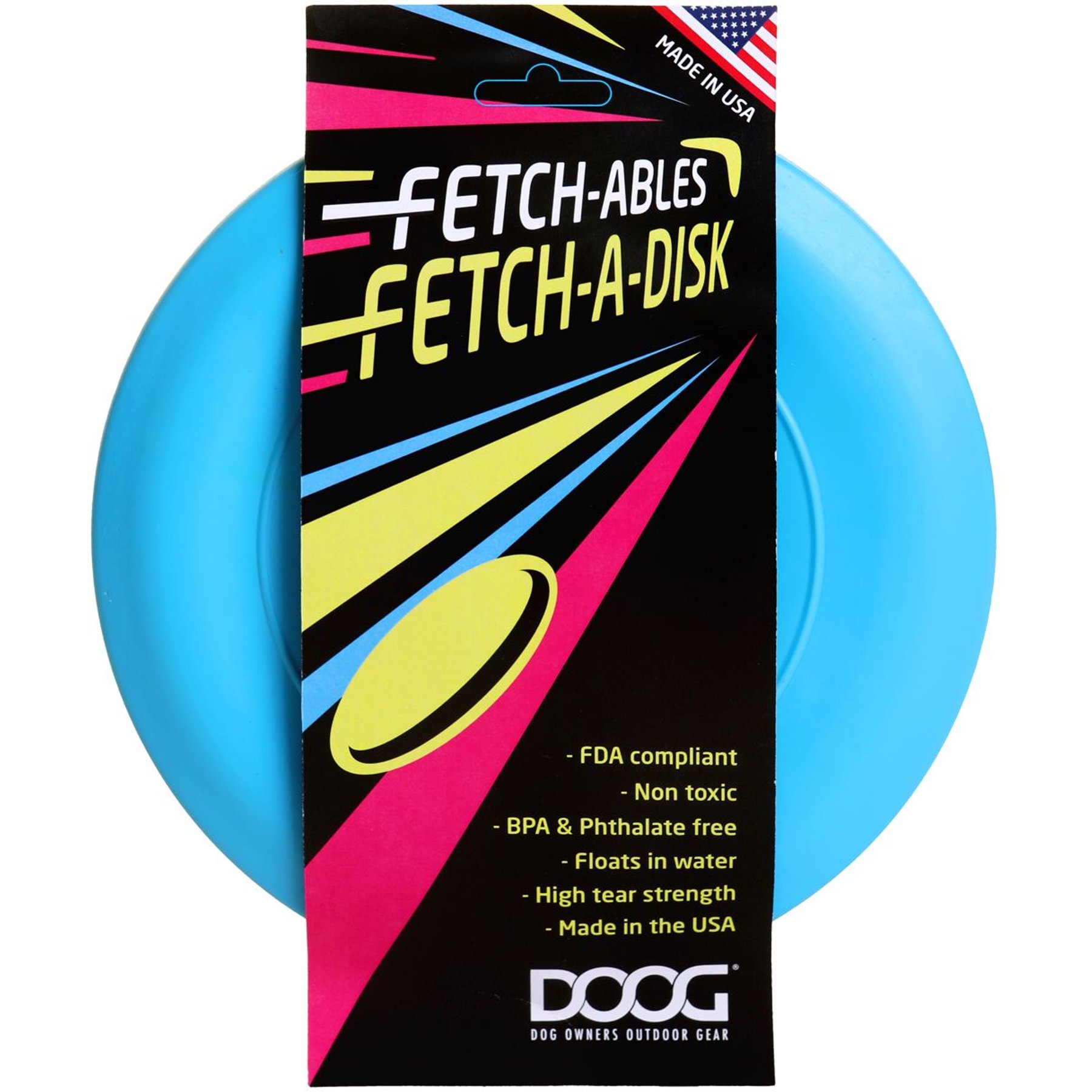 DOOG Fetch-ables Fetch-A-Disc Dog Toy, Blue