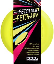 DOOG Fetch-ables Fetch-A-Disc Dog Toy, Yellow