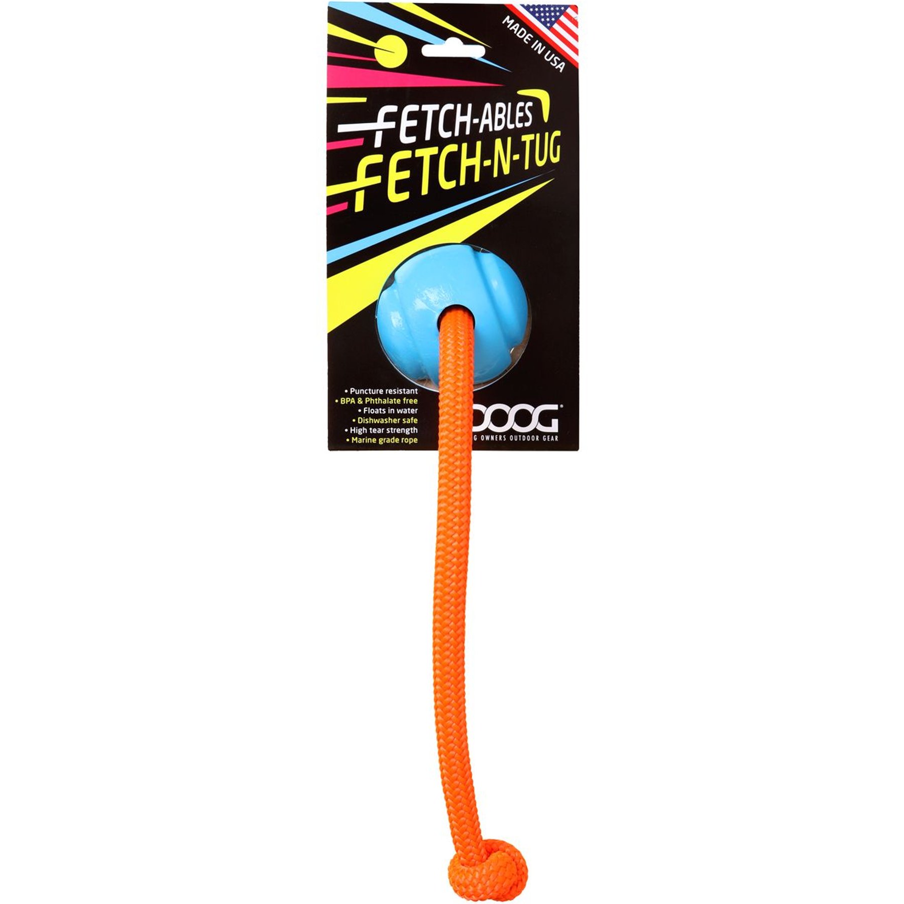 DOOG Fetch-ables Fetch-A-Tug Dog Toy, Blue