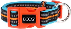 DOOG Neoprene Beethoven Neon Dog Collar, Orange/Blue, Medium: 12 to 18-in neck, 1-in wide