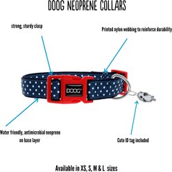 DOOG Neoprene Beethoven Neon Dog Collar, Orange/Blue, Small: 9 to 13-in neck, 3/4-in wide slide 2 of 7