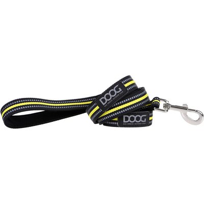 DOOG DOOG Neoprene Bolt Neon Dog Leash, Black/Yellow, Large: 51-in long, 1-in wide