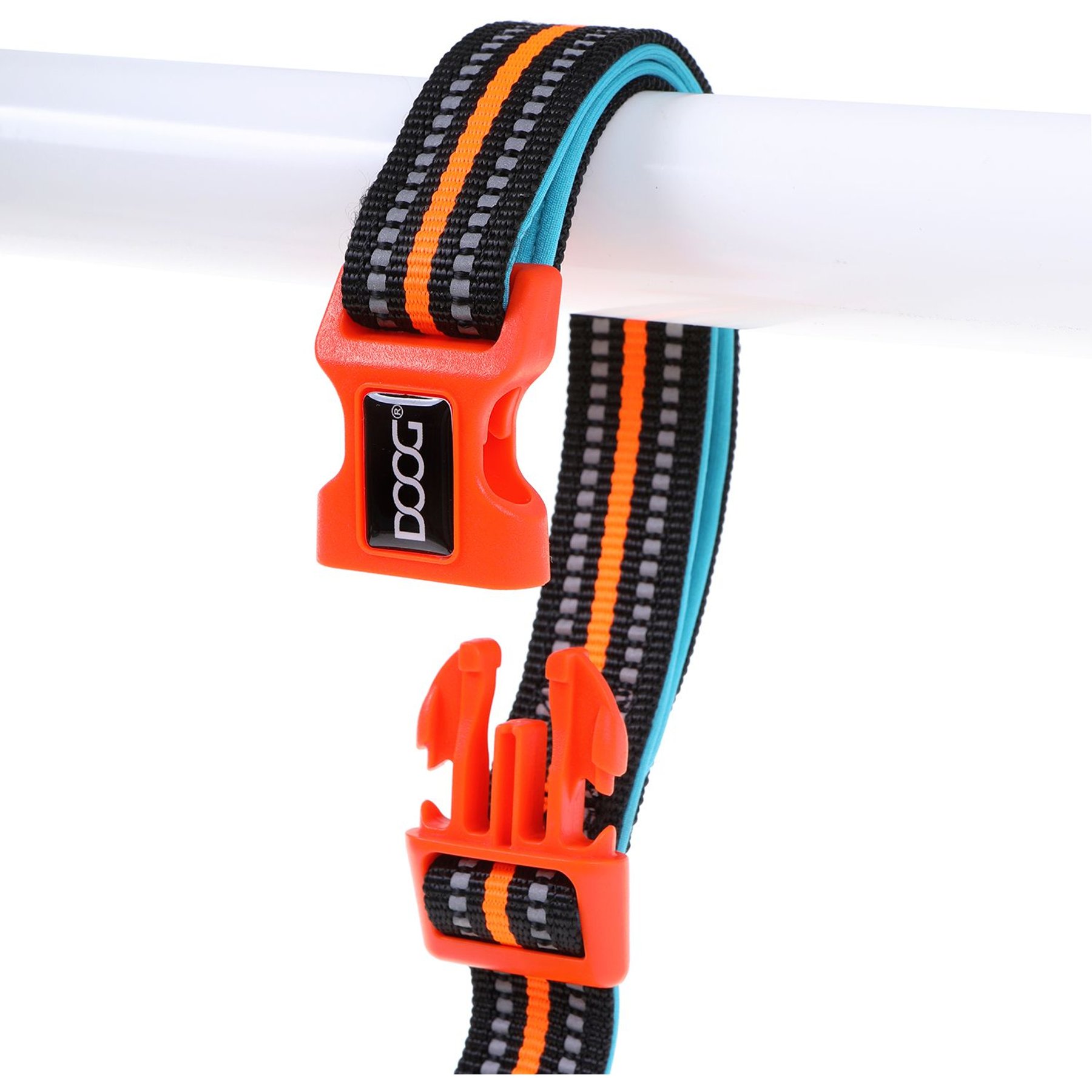 DOOG Neoprene Clip It Beethoven Neon Dog Leash, Orange/Blue, X-Large: 62-in long, 1-in wide