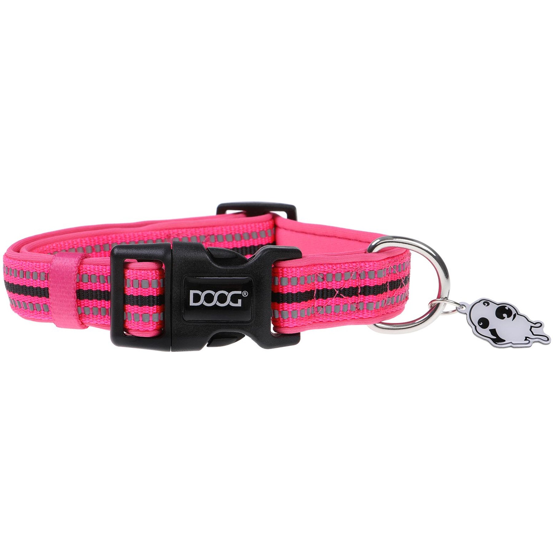 DOOG Neoprene Lady Neon Dog Collar, Pink, X-Small: 4 to 10-in neck, 1/2-in wide