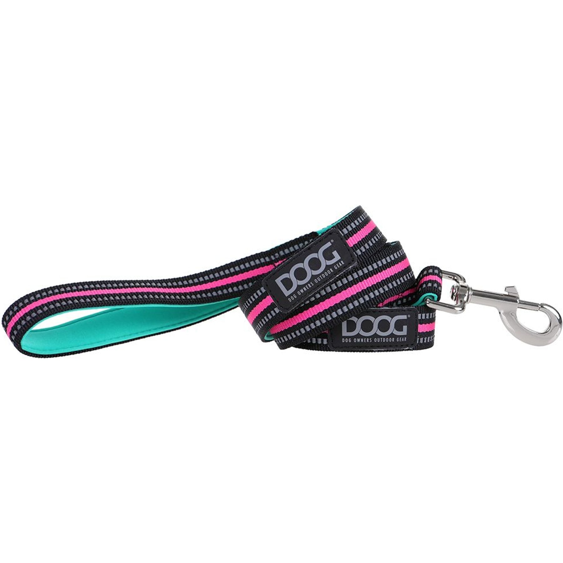 DOOG Neoprene Rin Tin Tin Dog Leash, Teal/Pink, Large: 51-in long, 1-in wide