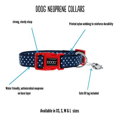 Show full view: DOOG Neosport Neoprene Dog Collar, Navy, X-Small: 5.51 to 9.84-in neck, 1/2-in wide slide 4 of 5