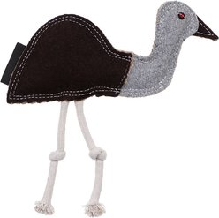 DOOG Outback Tails Ernie the Emu Felt Dog Chew Toy, Black/Grey