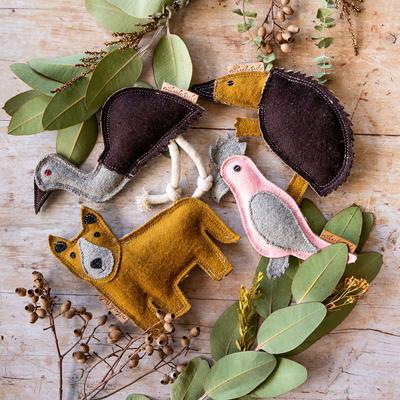 Show full view: DOOG Outback Tails Felt Ed the Echidna Dog Chew Toy, Brown slide 5 of 6