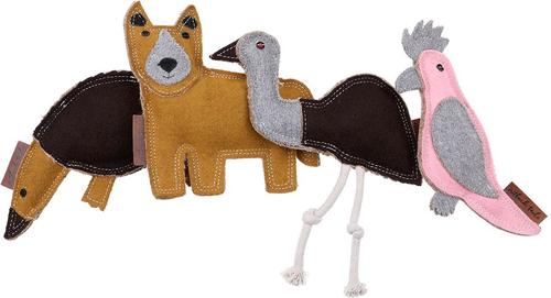 Show full view: DOOG Outback Tails Felt Ed the Echidna Dog Chew Toy, Brown slide 4 of 6