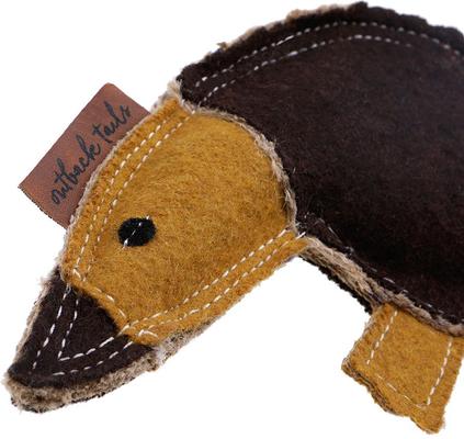 Show full view: DOOG Outback Tails Felt Ed the Echidna Dog Chew Toy, Brown slide 3 of 6