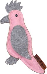 DOOG Outback Tails Gertie Galah Felt Dog Chew Toy, Pink/Grey