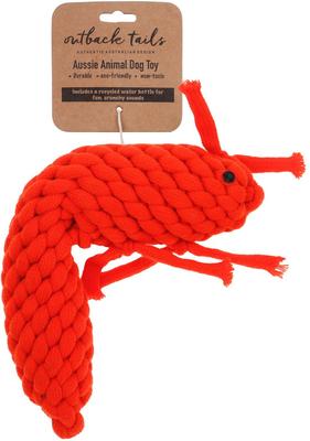 Show full view: DOOG Outback Tails Pam the Prawn Dog Chew Toy, Red slide 2 of 5