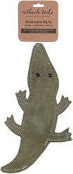 DOOG Outback Tails Steve the Crocodile Suede Dog Chew Toy, Green
