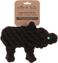 DOOG Outback Tails Wazza the Wombat Dog Chew Toy, Brown