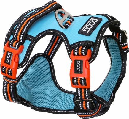 Show full view: DOOG Reflective Neotech Beethoven Dog Harness, Blue/Orange/Black, X-Large: 26.77 to 39.37-in chest slide 2 of 5