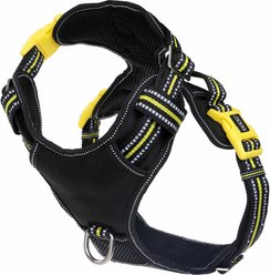 DOOG Reflective Neotech Bolt Dog Harness, Black/Yellow, Medium: 14.96 to 19.29-in chest