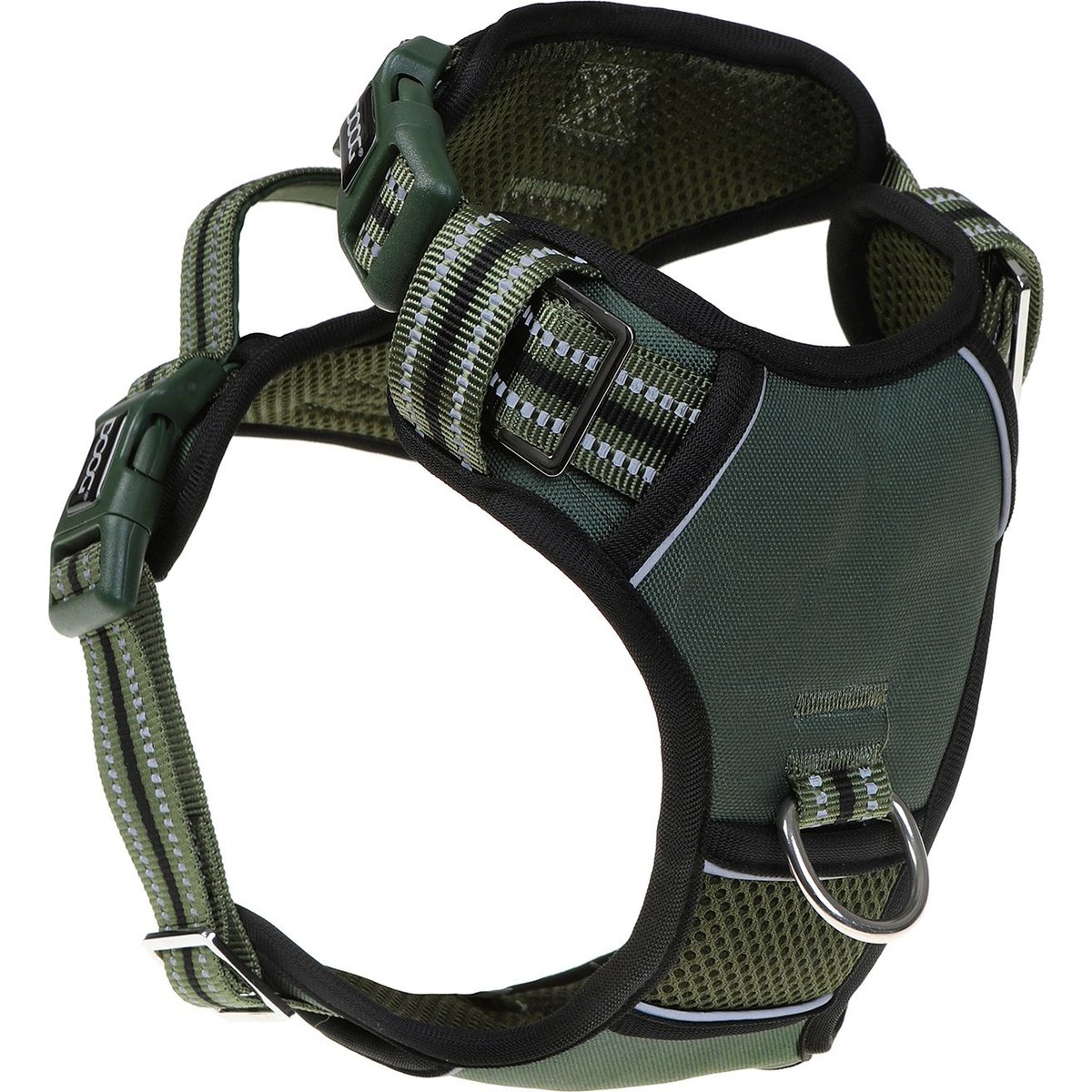 DOOG Reflective Neotech Dog Harness, Green, Medium: 16 to 22-in chest