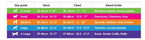 Show full view: DOOG Step In Neoflex Beethoven Neon Dog Harness, Orange/Blue, Large: 19.5 to 27.5-in chest slide 6 of 7