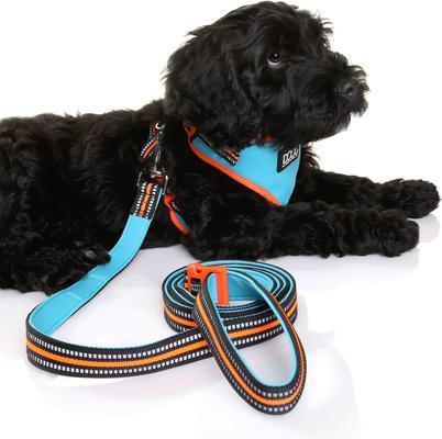 Show full view: DOOG Step In Neoflex Beethoven Neon Dog Harness, Orange/Blue, Small: 12.5 to 17-in chest slide 3 of 7