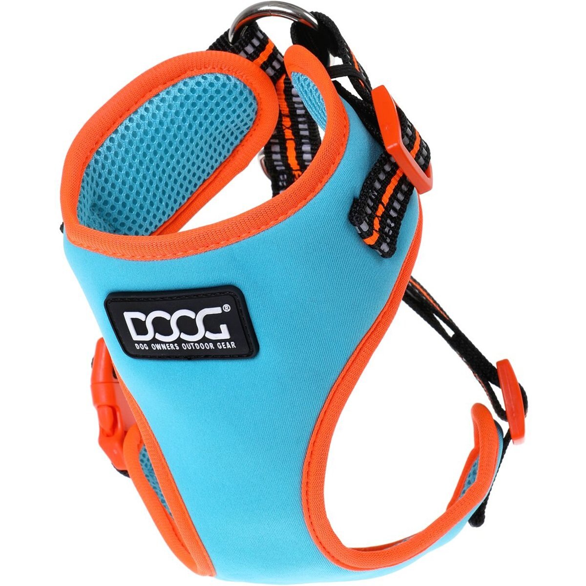DOOG Step In Neoflex Beethoven Neon Dog Harness, Orange/Blue, X-Large: 22.5 to 31.5-in chest