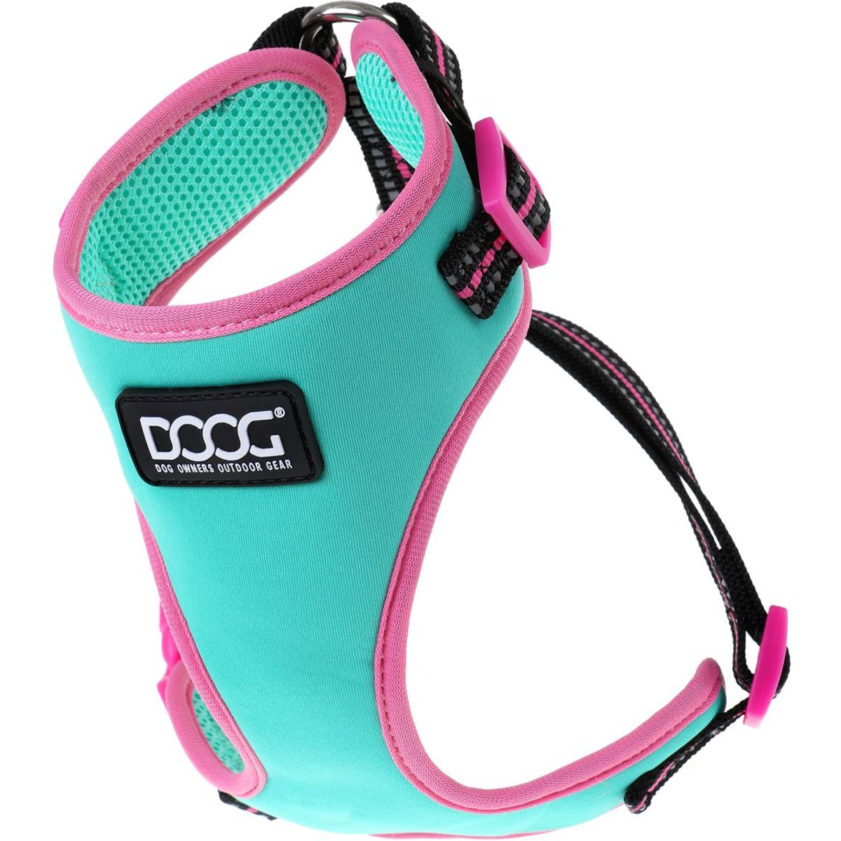 DOOG Step In Neoflex Rin Tin Tin Neon Dog Harness, Teal/Pink, Small: 12.5 to 17-in chest