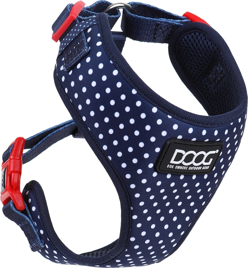 DOOG Step In Neoflex Stella Dog Harness, Blue/White Polka Dot, X