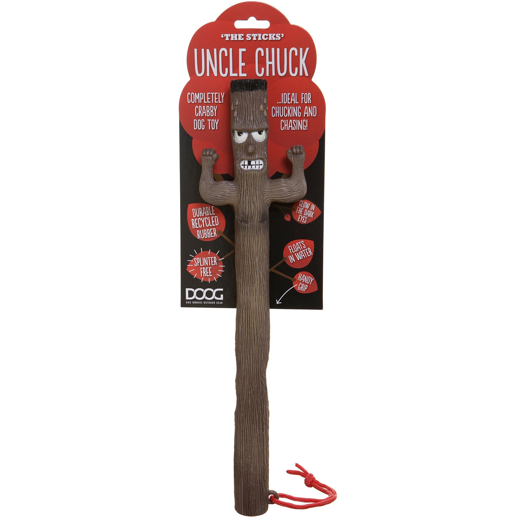 DOOG Stick Family Uncle Chuck Dog Chew Toy, Brown