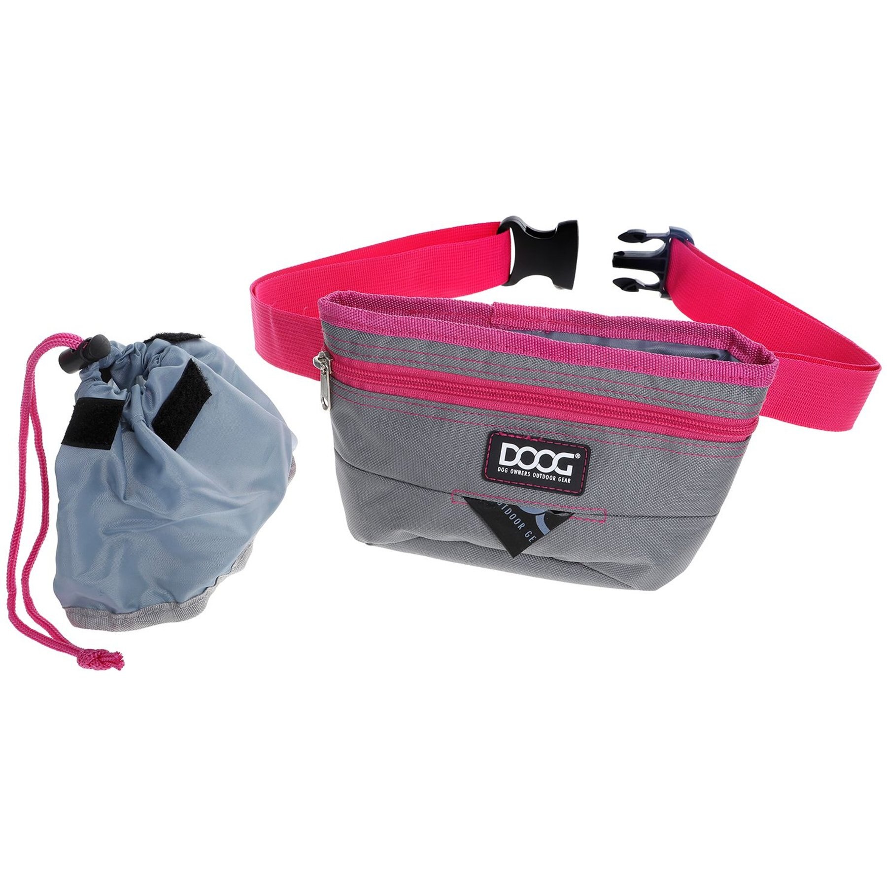 DOOG Treat & Training Dog Pouch, Grey/Pink, Large
