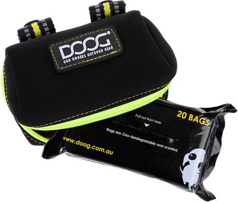 Show full view: DOOG Walkie Dog Pouch Bolt Neon Dog Poop Bag Dispenser, Black/Yellow slide 3 of 7